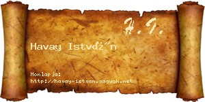 Havay István névjegykártya